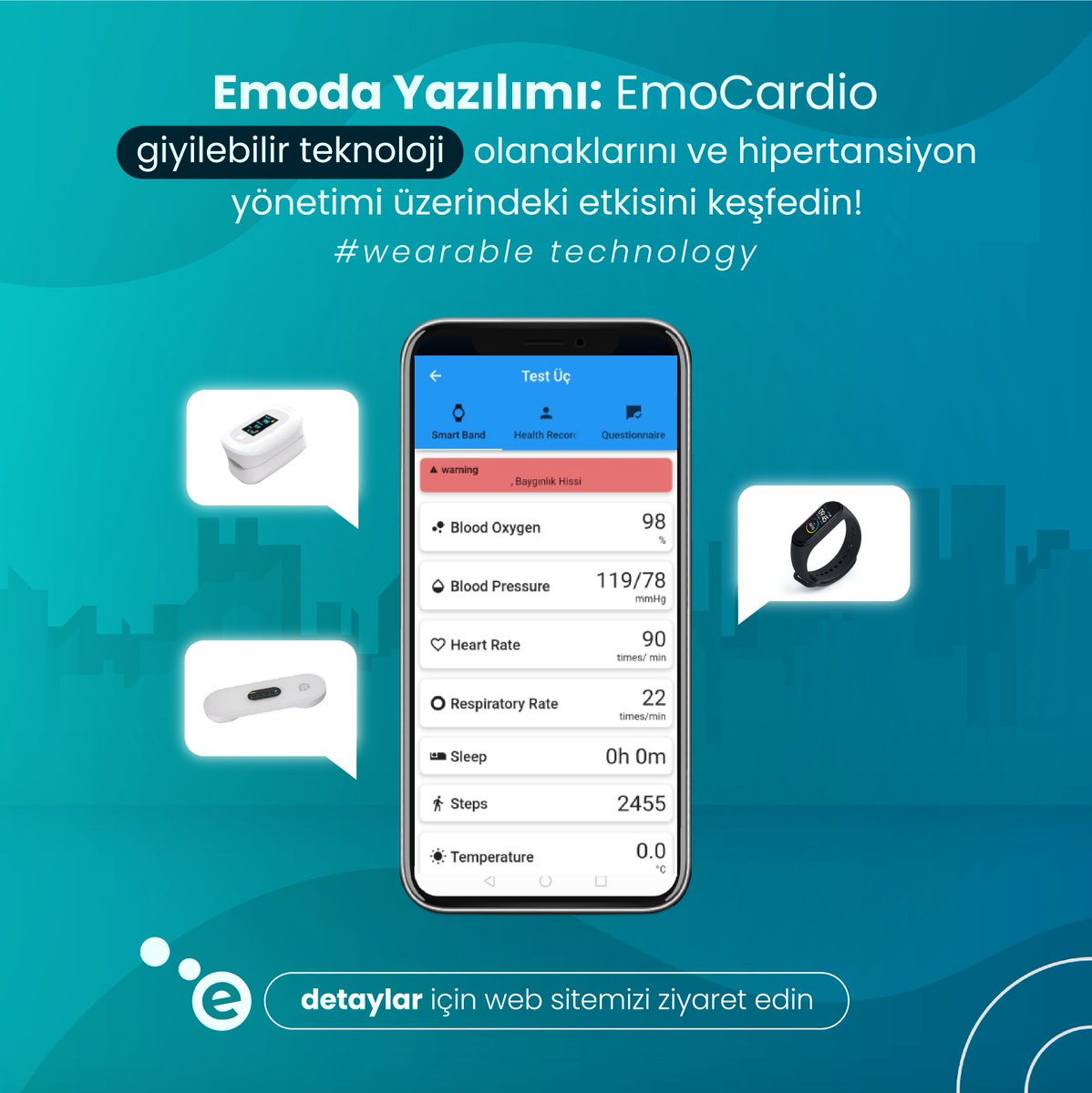 EmoCardio ile giyilebilir teknoloji olanaklarını ve
hipertansiyon yönetimi üzerindeki etkisini keşfedin!

Detaylı bilgi: linktr.ee/emodasoftware

#emoda #emodasoftware #emocardio #kalp
#hipertansiyon