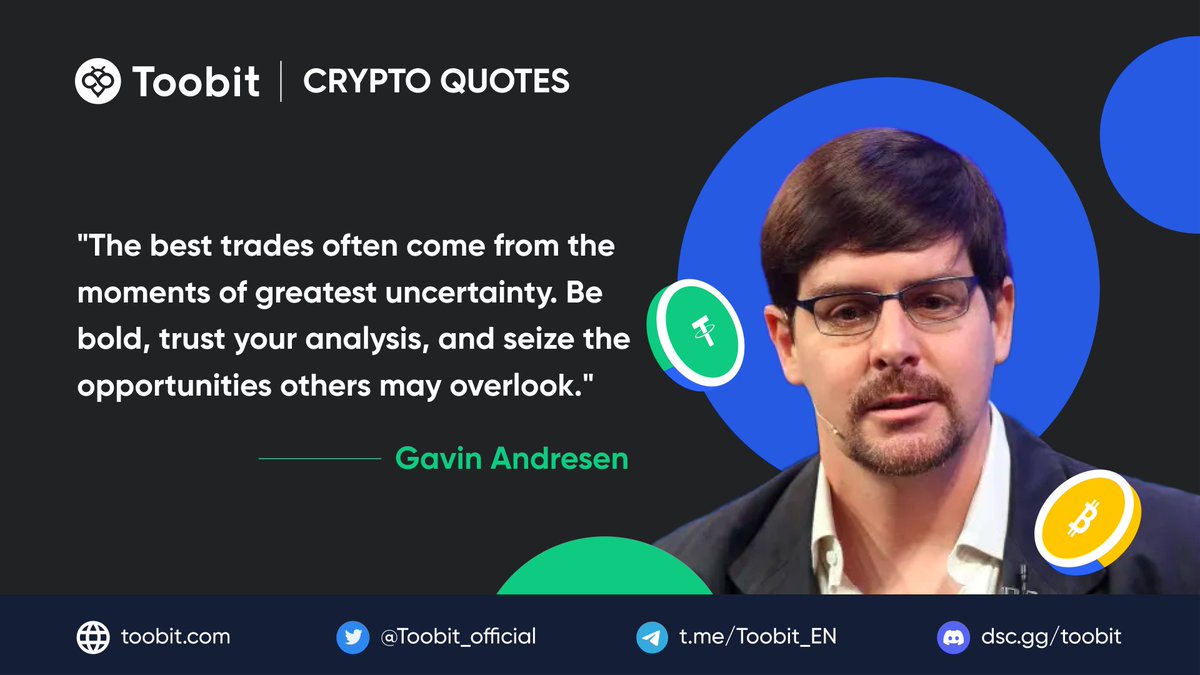 🙆‍♂️ Embrace uncertainty, seize opportunities! 🚀 Trust your analysis, make bold moves. 💪

Motivational words from @gavinandresen! ✨

#crypto #trading #cryptocommunity #cryptotwitter #cryptotrading #cryptoquotes