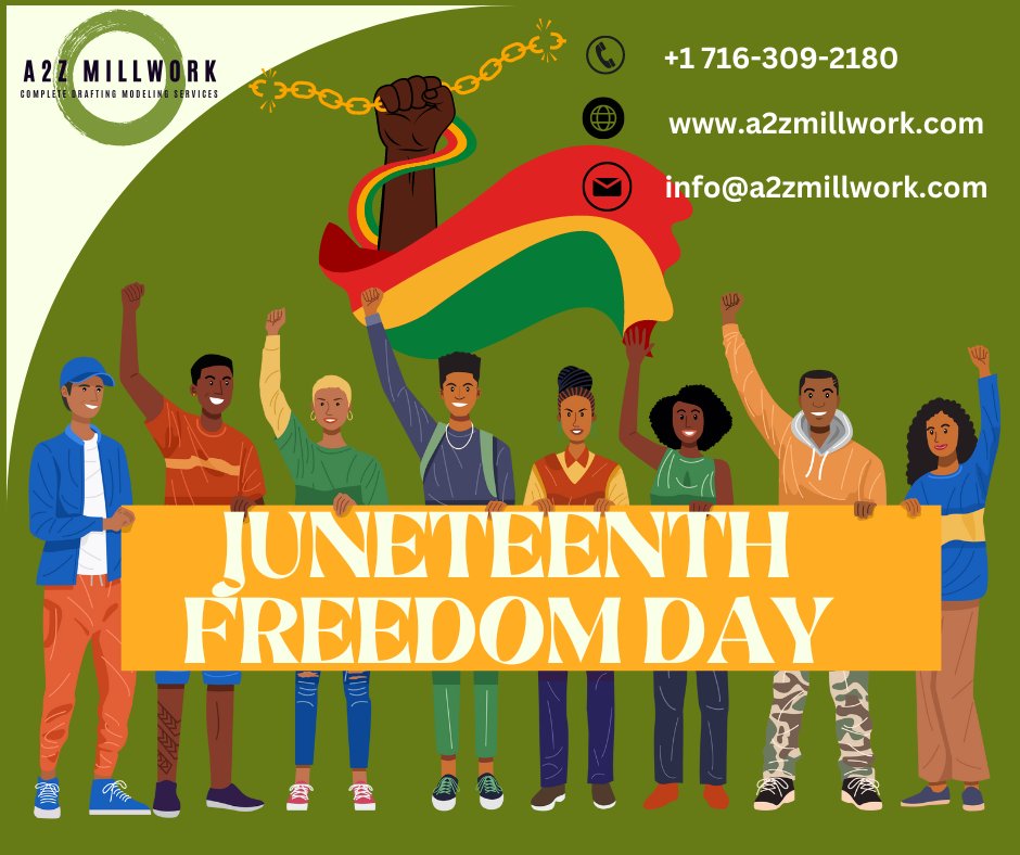 🎉 Happy #Juneteenth Freedom Day! 🎊

Today, we celebrate the liberation and emancipation of enslaved African Americans in the United States. 
.
.
.
.
.
.
.
.
#a2zmillwork #usa #canada #ontario #lasvegas #Juneteenth2023 #FreedomDay