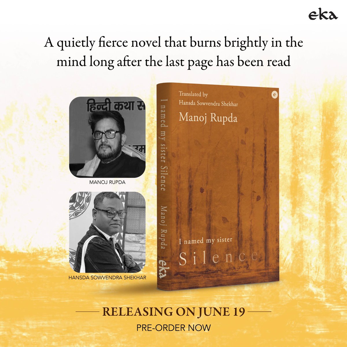 Manoj Rupda’s ‘I Named My Sister Silence’ translated by Hansda Sowvendra Shekhar explores the unseen lives of India’s Adivasis and the cruel past and present of Bastar through the eyes of a little boy. 

Pre-order your copy here: amazon.in/I-Named-My-Sis…