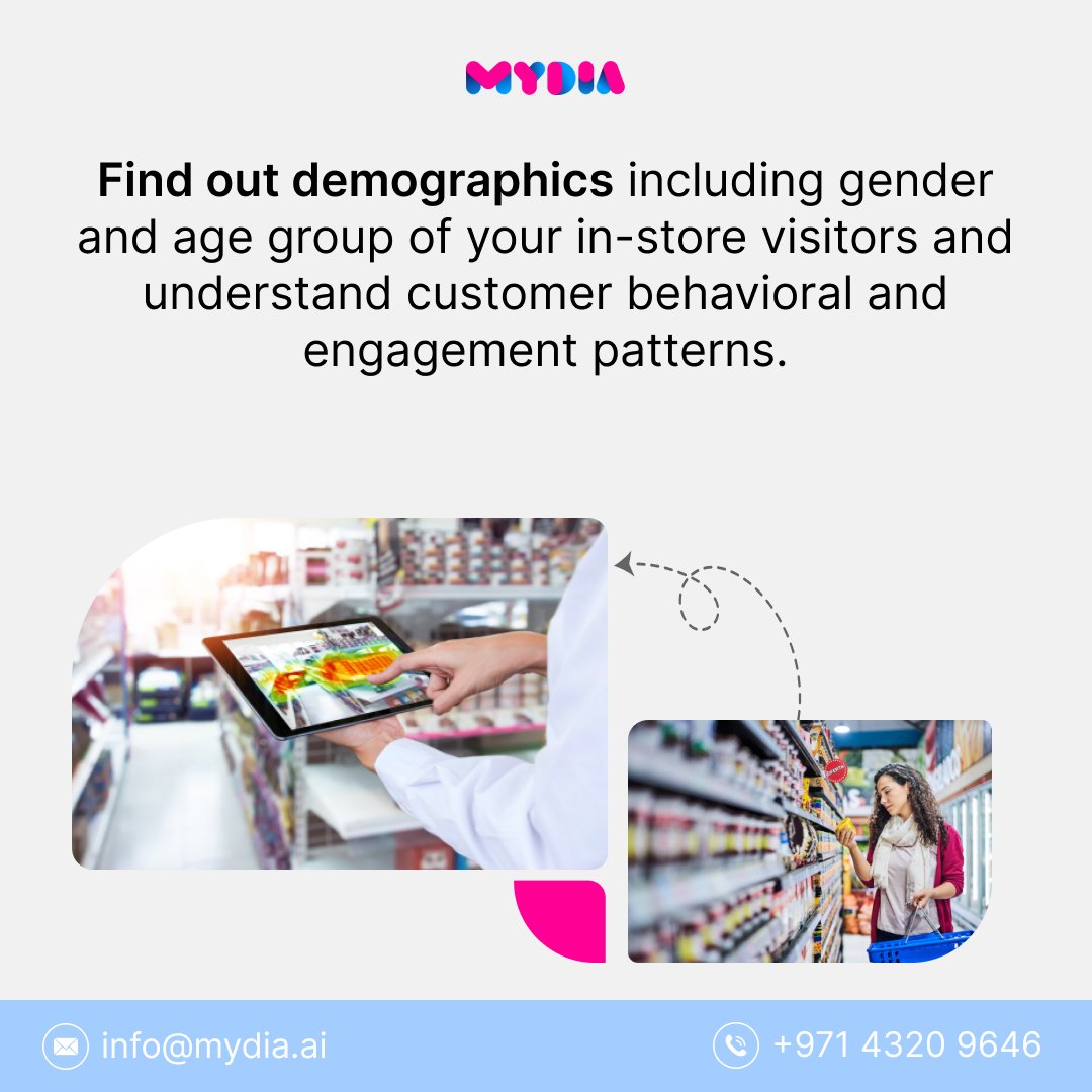 mydia_ai's tweet image. Find out demographics including gender and age group of your in-store visitors and understand customer behavioral and engagement patterns.

Learn more: mydia.ai/computer-visio…

#CustomerDemographics #VisitorInsights #InStoreAnalytics #DemographicData #GenderAnalysis