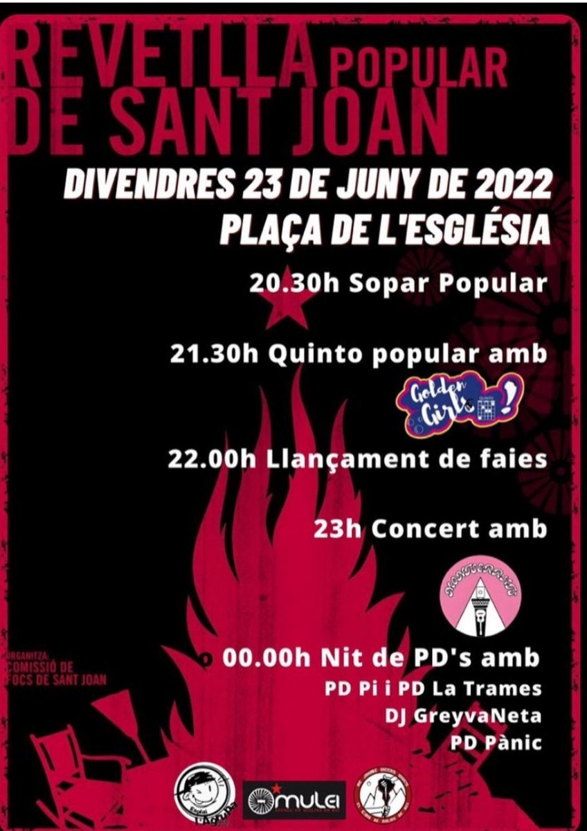 A la nit la festa més popular amb música , faies , quinto i bon sopar !!