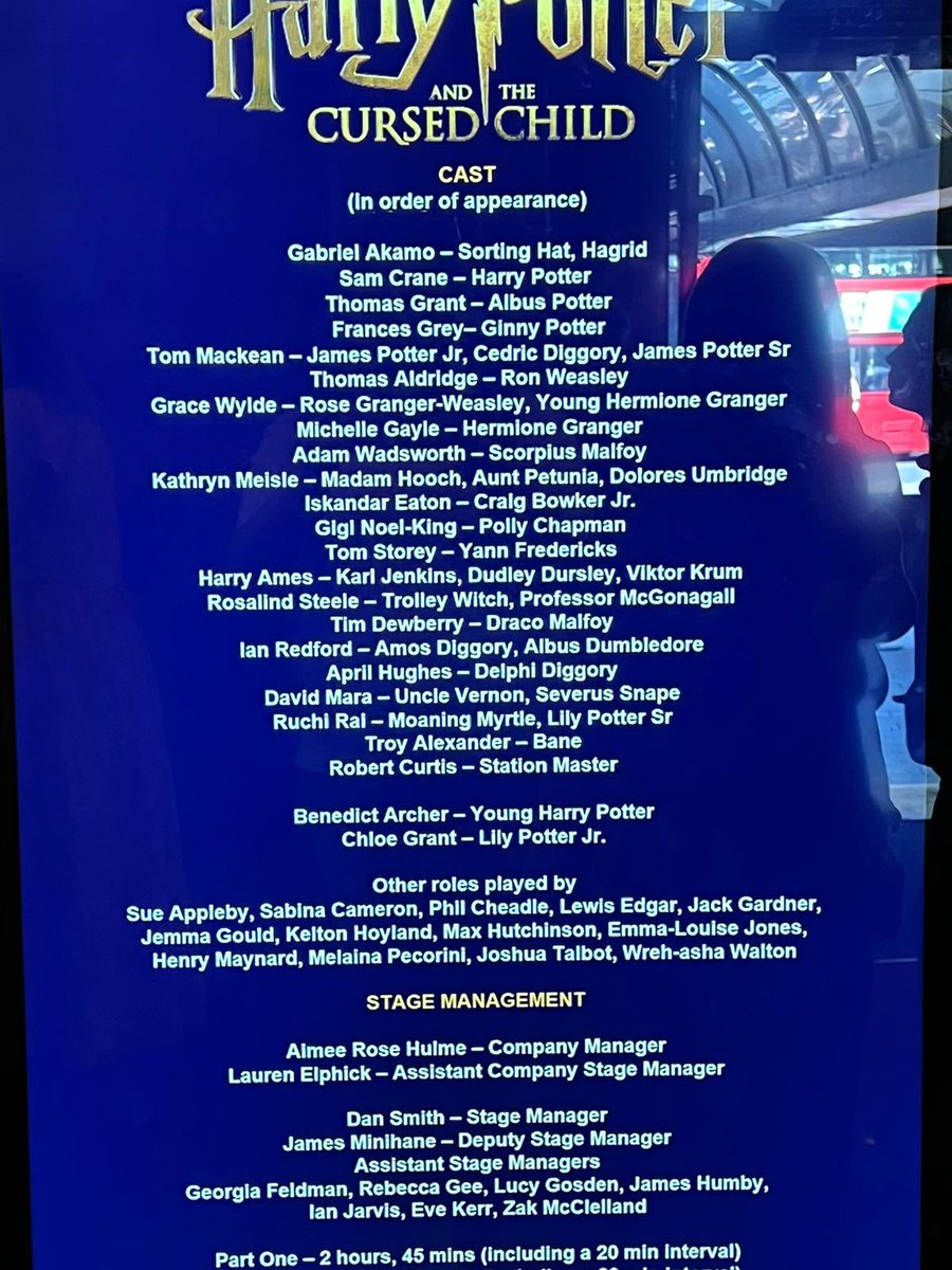 On this fab Friday, we have seven brilliant covers on stage! They are <a href="/GigiNoelKing/">Gigi Noel-King</a> as Polly, #RosalindSteele as McGonagall, <a href="/TimDewbers/">Tim Dewberry</a> as Draco, <a href="/hughesapril/">April Hughes</a> as Delphi, <a href="/aDavidMara/">David Mara</a> as Snape, <a href="/ruch_rai12/">rüchi rai (रुचि)</a> as Myrtle and <a href="/RobCurtis01/">Robert Curtis</a> as Station Master! Have a wonderful show all! ⚡️