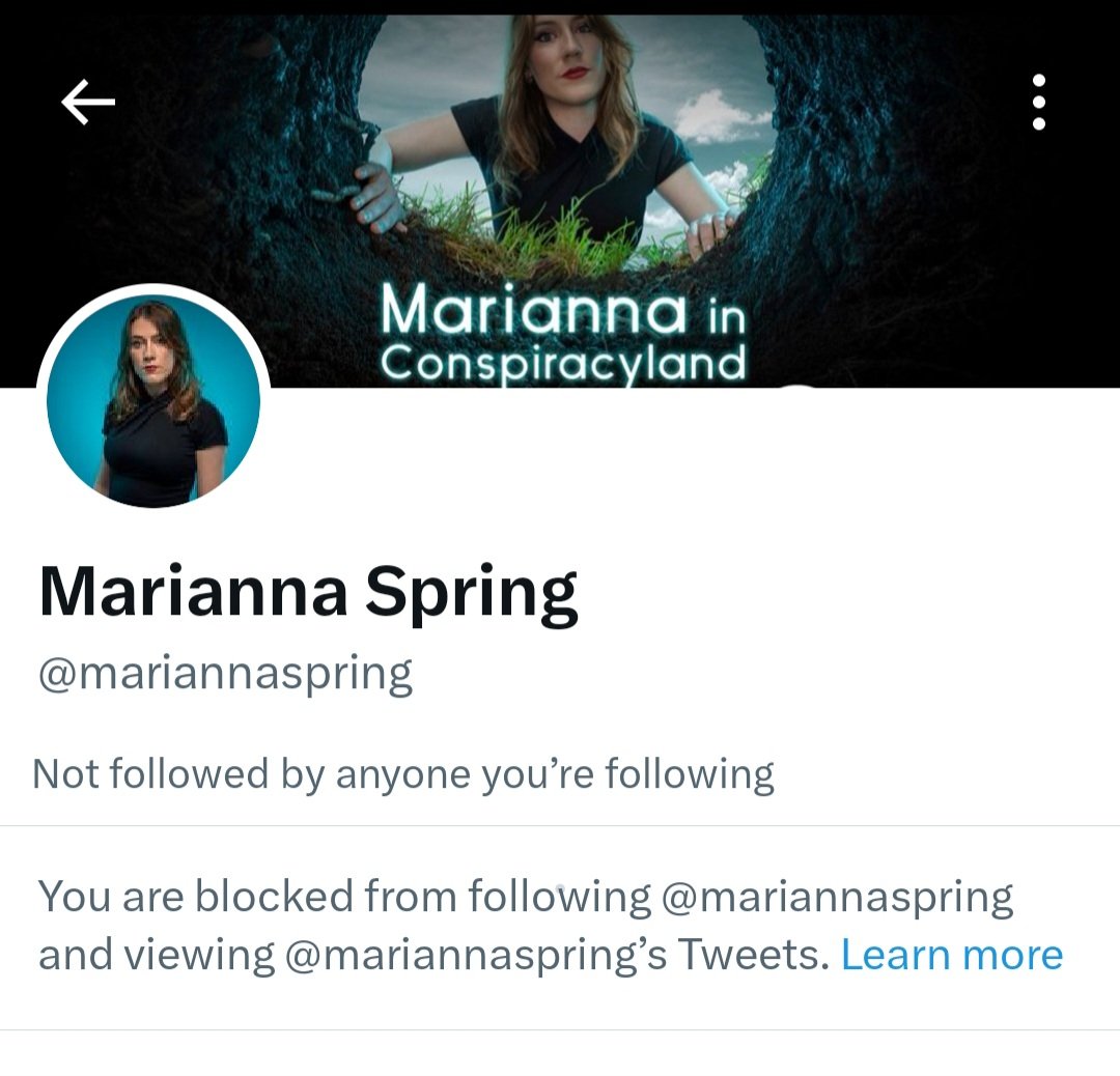 TRUTH BE TOLD on Twitter "mariannaspring has blocked us on Twitter. A