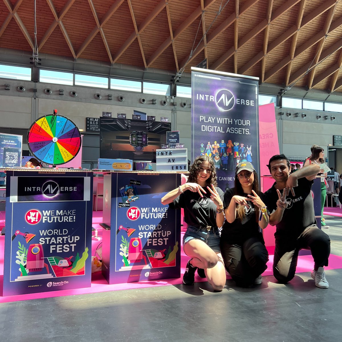 🌍Intraverse Adventures🌍
Episode 2.1: “WMF Rimini”  

A lot of fun from @WMFWeMakeFuture, join us to spin our lucky wheel, to try our gameplay and to discover our mistery prizes🎁🏆

Stay tuned for updates!💜

#WMF2023 #WeMakeFuture #NFTWC2023