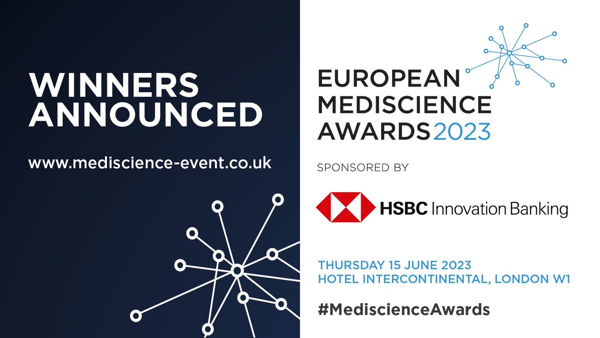 Huge congratulations to all our newly crowned winners as this year's European Mediscience Awards 2023, sponsored by <a href="/HSBCInnovation/">HSBC Innovation Banking</a>! Check out the full list of winners here mediscience-event.co.uk/nominations-ov… #winners #MediscienceAwards #congratulations