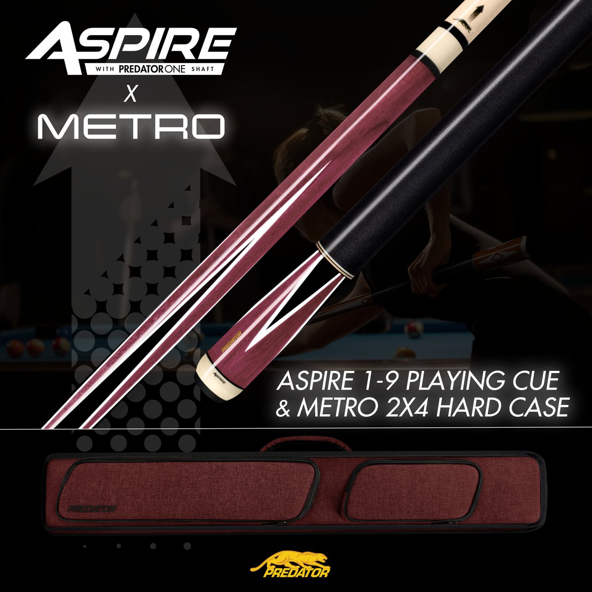 PredatorCues's tweet image. Get a free Metro Cue Case with any purchase of the Aspire 1-9, complete with a #lowdeflection Predator One Shaft, natural purpleheart wood with elegant black and white inlays, &amp;amp; a sturdy solid maple core for extra stability.
Bundle &amp;amp; Save: predatorcues.me/3oZb5XC
#PredatorCues