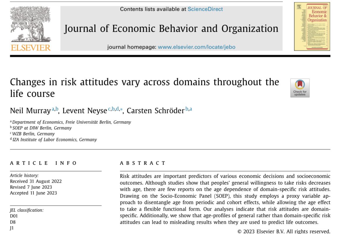 Our paper is now online: authors.elsevier.com/a/1hFz2c24b3SKy (4 days between acceptance and publication. JEBO is always very quick in this)