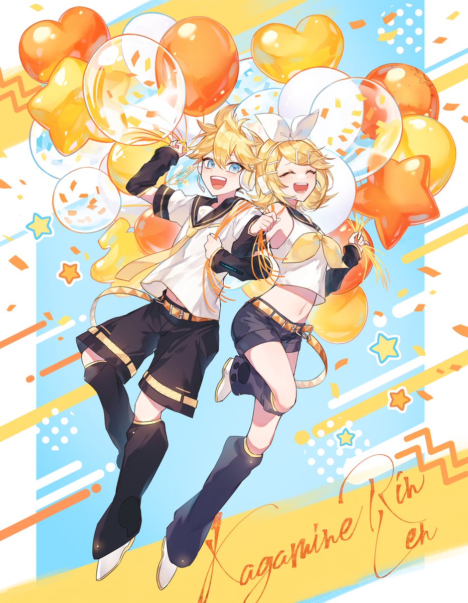 🍊ビタミンカラーのリンレン！！🍌
#鏡音レン #鏡音リン #VOCALOID