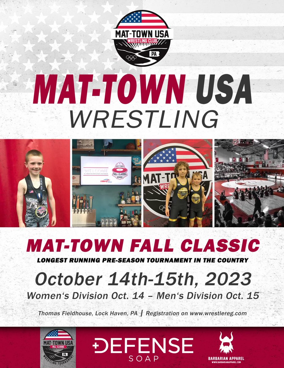 Save the Date, Men and Women’s Division on separate days. Youth-MS-HS
⁦<a href="/MatTownUSA/">Mat-Town USA RTC/NIL</a>⁩ #FallClassic