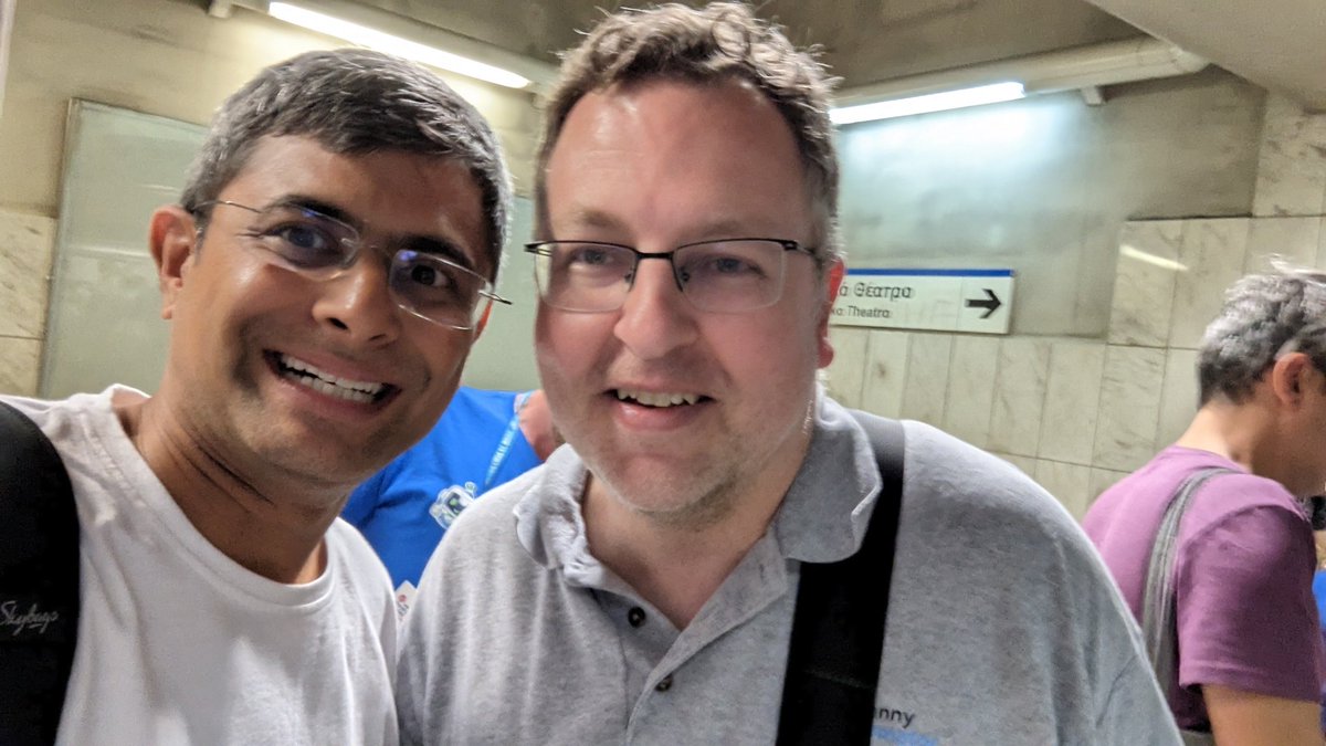 During #WCEU, I kept looking out for folks with Uncanny shirts but couldn't find any. However, serendipity struck and I met Ryan from <a href="/UncannyOwl/">Uncanny Owl</a> in the Athens Metro. We exchanged quick notes. Thank you @adeelwashere for connecting us!