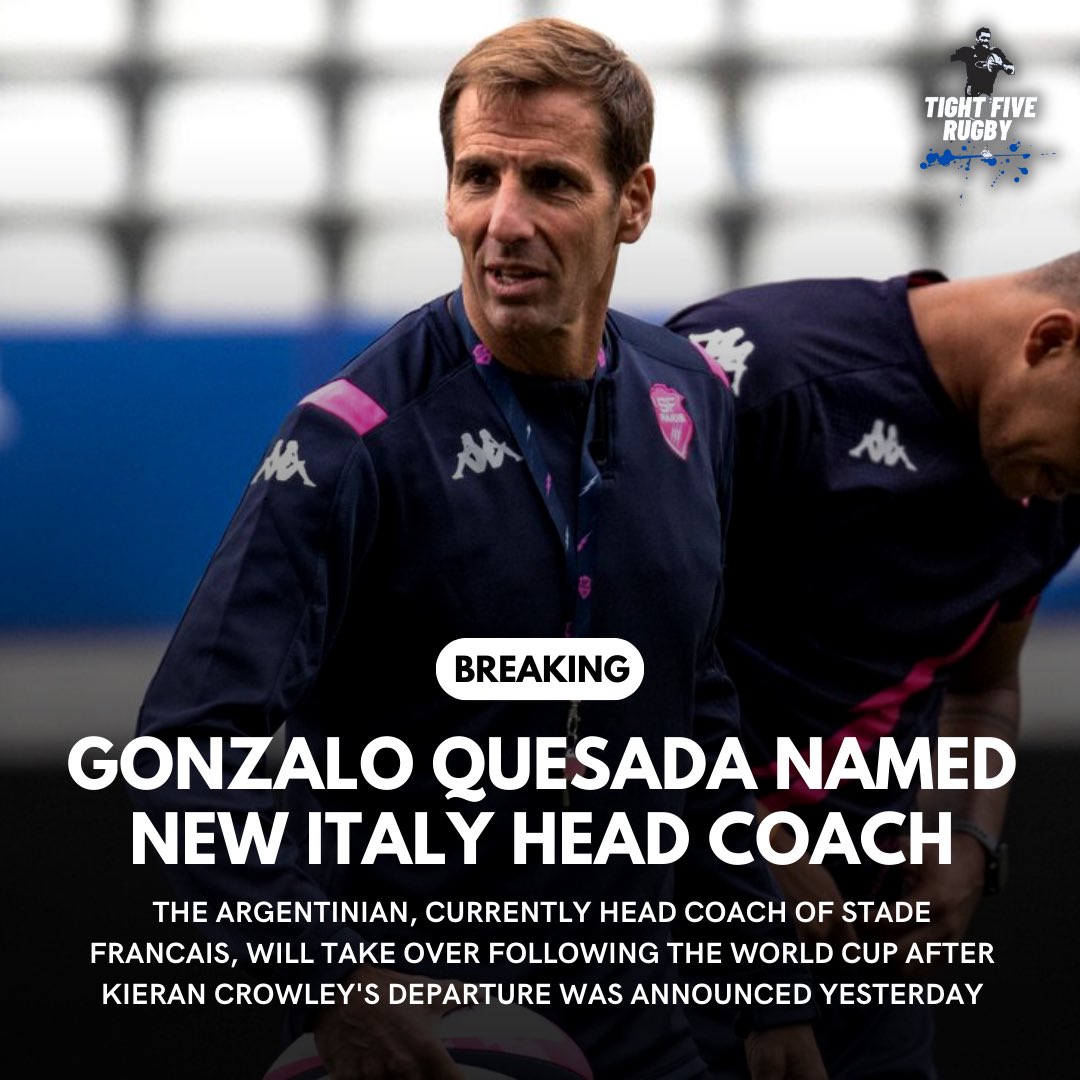 🇮🇹 Italy’s new coach has been confirmed… 

Still baffled they let Crowley go but Quesada isn’t a bad replacement by any means.

#ItalRugby