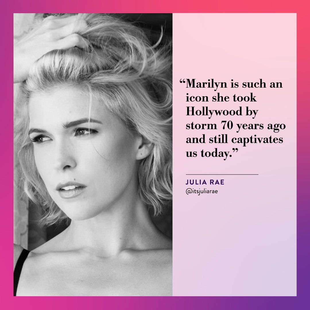 MarilynMonroe's tweet photo. ✨ Celebrating Marilyn's Birthday Month! ✨ Throughout June, we're honoring the legacy of #MarilynMonroe by shining a light on the incredible women she has influenced.⁣⁣

Today we are highlighting @itsjuliarae, an actor, writer, producer, cystic fibrosis advocate, and more! https://t.co/ZwpIMtrbhU