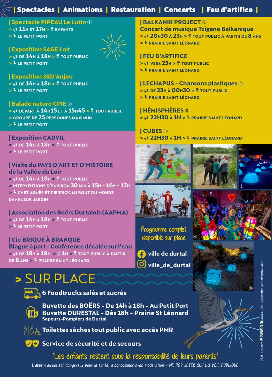 Dans 1 mois ...... le 15 juillet 2023 la ville de #Durtal revient aux #sources du #Loir ... en #Fête ! Au menu des #expos, des #spectacles, des #démonstrations, des #concerts, un #feudartifice ...