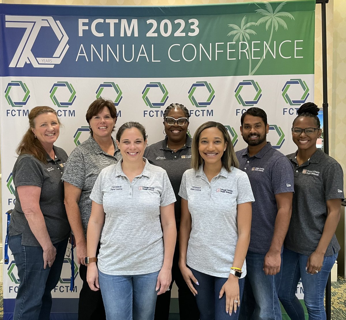 K5MathOCPS's tweet photo. We are ready for Day 2 of FCTM annual conference! Today we will be presenting our implementation of Math Olympics. #FCTM2023 @CDLocps @DrRahim_Jones @DaveGorham_OCPS @lwilcox_ocps @DrStrange_OCPS https://t.co/sTqf9J9dMa