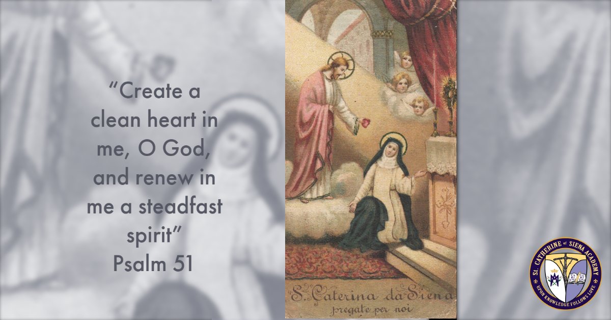 SCAwixom's tweet photo. Happy Feast of the Sacred Heart. May our hearts be ever more conformed to His! #SCAfaith #SacredHeartofJesus #StCatherineofSiena #Love ❤️St. Catherine of Siena had such great devotion to the Sacred Heart of Jesus that He gave her His heart! Source: ordopraedicatorum https://t.co/QeH7pj93eH