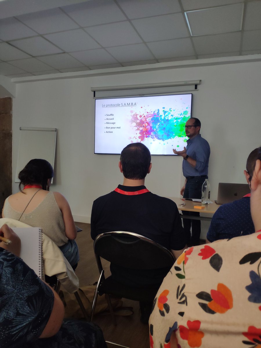 Présentation du protocole SAMBA, afin de ne plus subir ses émotions et d'en faire des alliés, par Pierre Moulin à <a href="/AgileLyon/">Agile Lyon</a>.
(Souffle, Accueil, Messages, Bon pour moi, Action)
#feelings #StepByStep