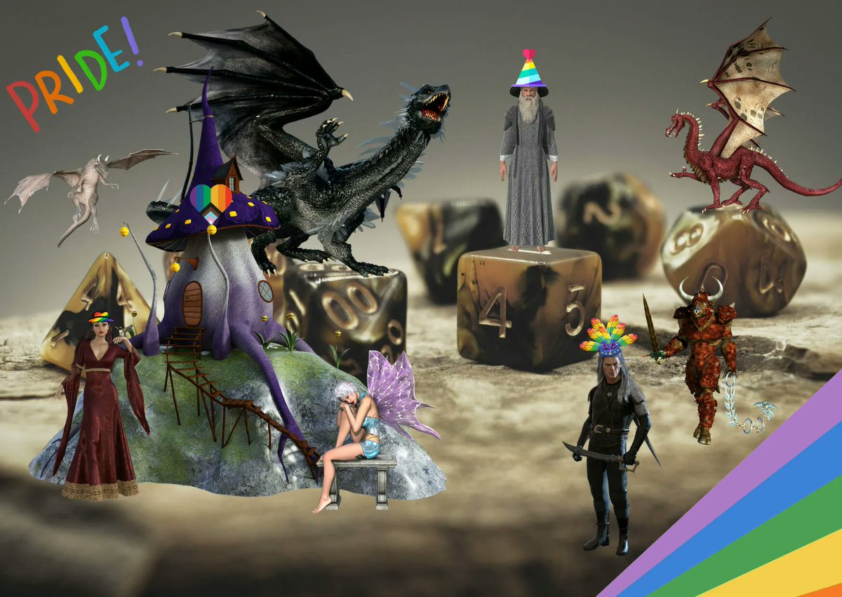 GeekNative's tweet image. D&amp;amp;D’s Pride 2023 champions queer creators – plus rainbow dice, apparel, adventures + more!  buff.ly/3NdsNyG #DnDpride #DnDBeyond @DnDBeyond #dnd5e