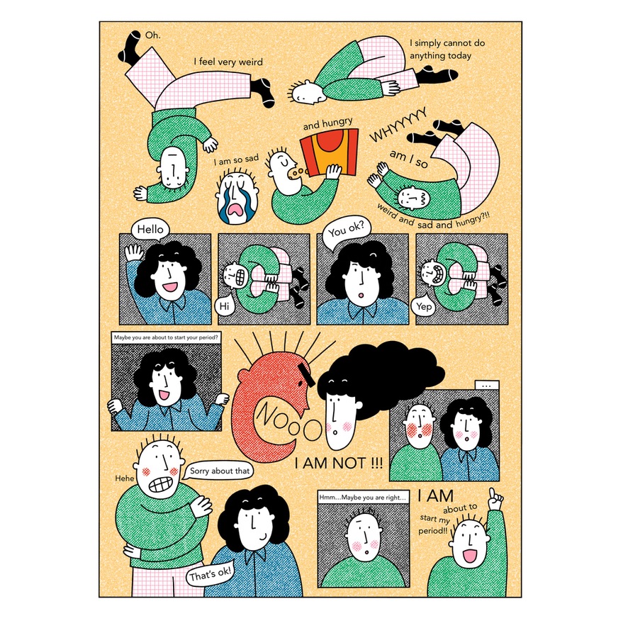 This happens to me every month 😬 A comic I made about periods for the wonderful <a href="/lttlelivingroom/">little living room</a> 🩸🩸🩸Grab yourself a copy!!