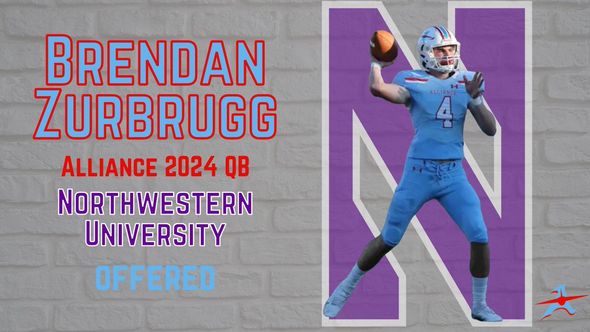 Congratulations <a href="/BrendanZurbrugg/">Brendan Zurbrugg</a> on receiving a scholarship offer to <a href="/NUFBFamily/">Northwestern Football</a>! #GoAviators #GoCats #RepthatA