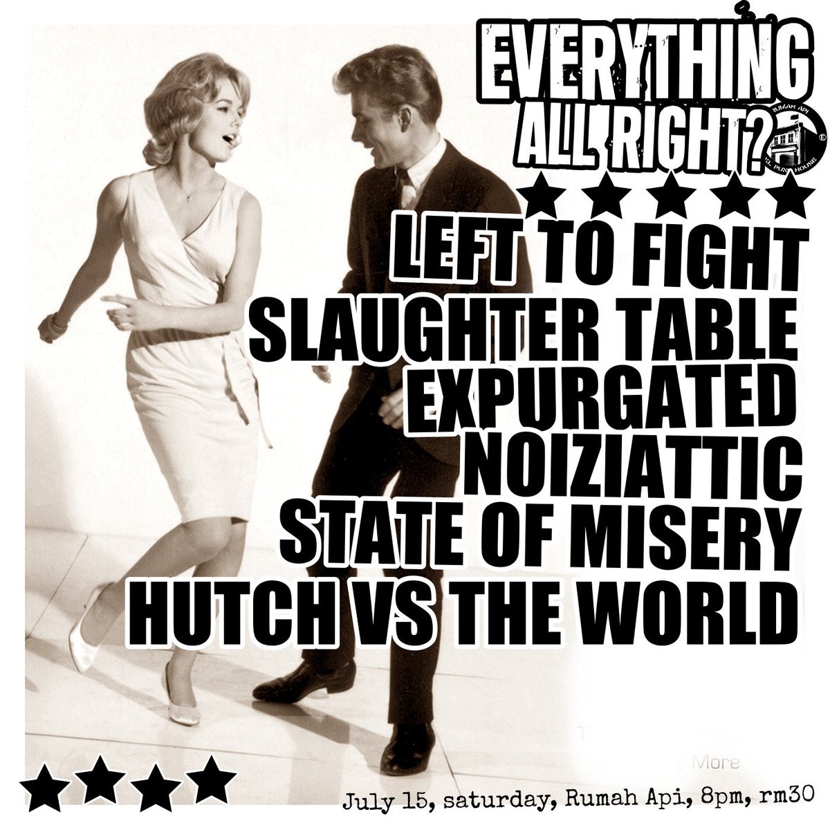 RumahApi2's tweet image. July 15 w/ @LeftToFightHC #slaughtertable @expurgatednoise #noiziattic #stateofmisery @hvwkl