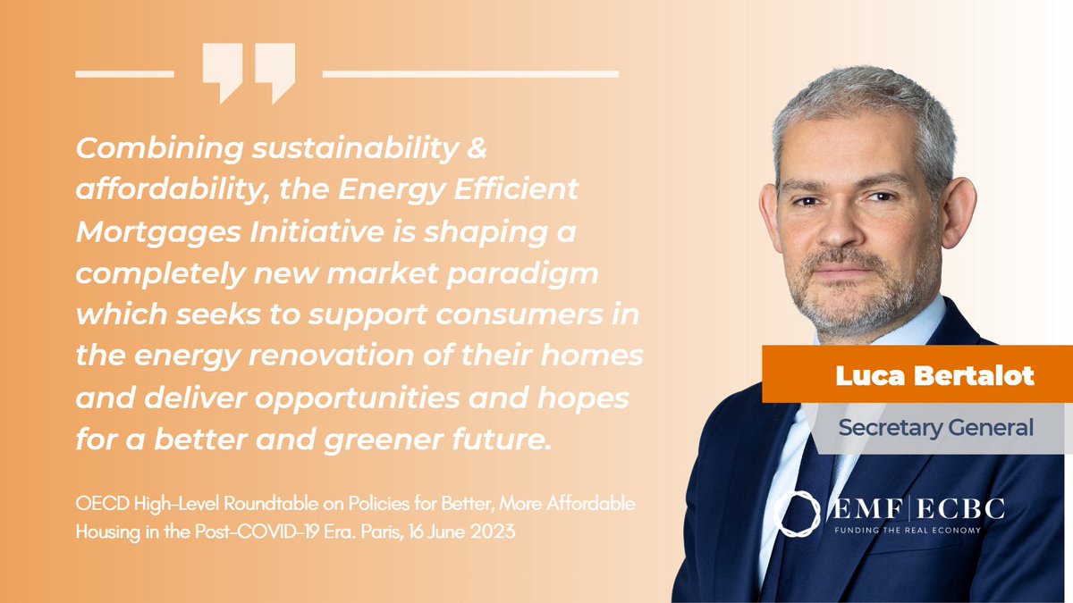Luca Bertalot is speaking at the @oecd High-Level Roundtable on Policies for Better, More Affordable Housing in the Post-COVID-19 Era. Private finance is key to supporting access to affordable &amp; sustainable housing, which is at the heart of the <a href="/EEMActionPlan/">Energy Efficient Mortgages Initiative 🌿🏡</a> &amp; its Ecosystem.