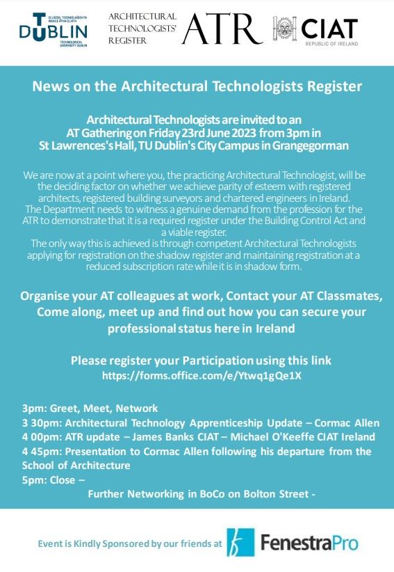 As the FenestraPro co-founders were practicing architectural technologists, we hope this new initiative will provide more professional status to the community.

Architectural Technologists, you can register using the link here: lnkd.in/e_HJ5uwc