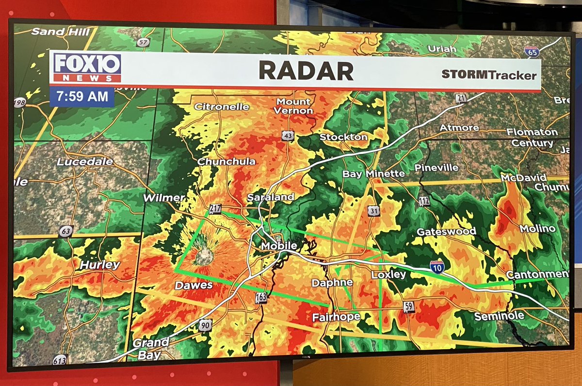 Right now ~ heavy rain with thunder, lightning and strong winds.  Y’all stay safe and weather aware today!