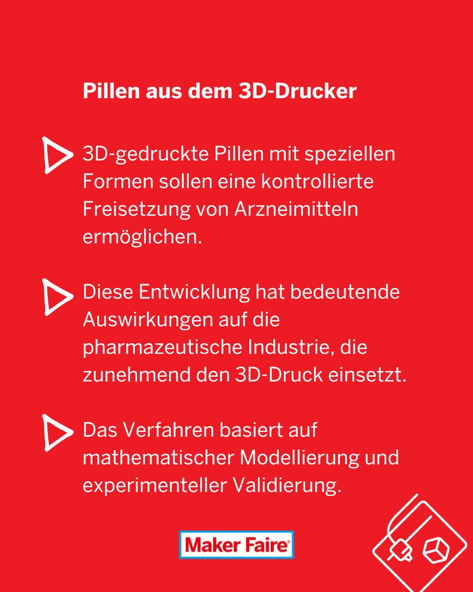 Forscher des Max-Planck-Instituts für Informatik in Saarbrücken und der University of California in Davis haben 3D-gedruckte Pillen entwickelt, die eine kontrollierte Wirkstoffabgabe ermöglichen. 💊 👨‍🔬 🔬
Würdet ihr das ausprobieren? 🤔