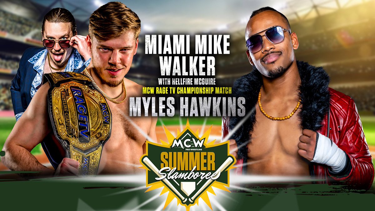 .@TheMylesHawkins challenges @Mike_Walker_30 for the #MCWRageTV Title on Saturday July 8th when we return to Hollywood, #Maryland for Night 1️⃣ of the 2023 #MCWSummerSlamboree Tour 🔥🔥

🎟️🎟️🎟️ linktr.ee/mcwprowrestling