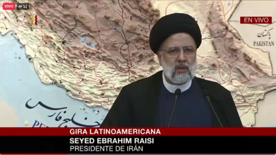 🚨 #EnVivo | Sigan las declaraciones del presidente iraní, #EbrahimRaisi , tras concluir gira por América Latina. 

🔗Sigan en vivo 👉 fb.watch/lc5c44fLN6/
#IranYVenezuelaUnidas