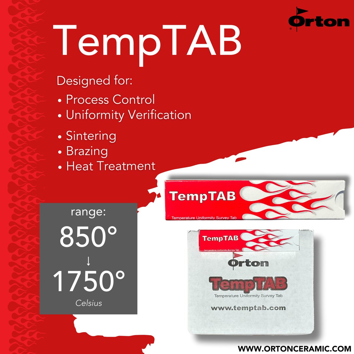 Orton's TempTABs were designed with Process Control in mind. Our TempTABs are easily deployed with verifiable, accurate results every time. If your working with high temperatures, you need TempTAB. #steelmaking #dentalporcerlain #industrialengineering #hightemperature #firing