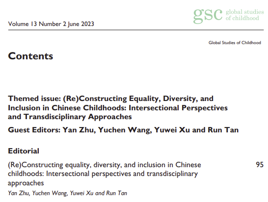 Strathclyde Institute of Education (@strathedu) on Twitter photo Strathclyde Early Childhood Education Hub's very own <a href="/serene_wind/">Yuchen Wang</a> has Co-Guest Edited a themed issue of Global Studies of Childhood <a href="/SAGE_GSC/">SAGE Global Studies of Childhood</a>.
Check it out here:
journals.sagepub.com/toc/GSC/current.
#StrathEarlyChildhood Strathclyde Early Childhood Education Hub's very own <a href="/serene_wind/">Yuchen Wang</a> has Co-Guest Edited a themed issue of Global Studies of Childhood <a href="/SAGE_GSC/">SAGE Global Studies of Childhood</a>.
Check it out here:
journals.sagepub.com/toc/GSC/current.
#StrathEarlyChildhood