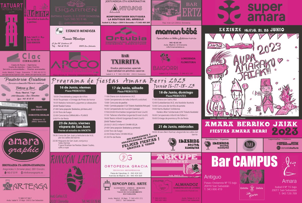 Prest gaude Amara Berri auzoko jaiei hasiera emateko! Gazte eta heldu, gerturatu! Gaur 18:30ean!

Atsaldeon, recordar que hoy a las 18:30 comienzan las fiestas del barrio Amara Berri, ¡animaros!
