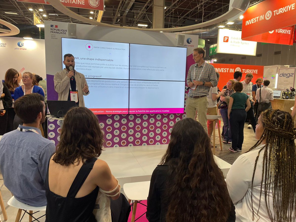 [Les Talk #AvecPôleEmploi 🗣️]  Pour assurer la fiabilité de nos applications mobiles, notre #DSI a élaboré une stratégie qui permet un taux de disponibilité de 100% et 0 anomalies sur les #apps suivantes :
👉 Mes offres
👉 Mon espace
👉 Ma formation
#VivaTech #accessibilité