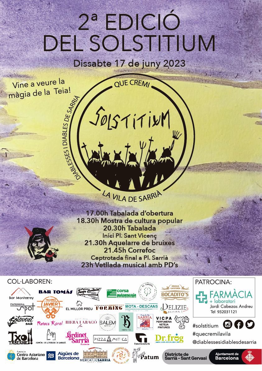 Ganes de foc?
Estàs de sort!!!
Dissabte fem el Solstitium a Sarrià!!
No t’ho perdràs, oi?
#correfoc #solstitium