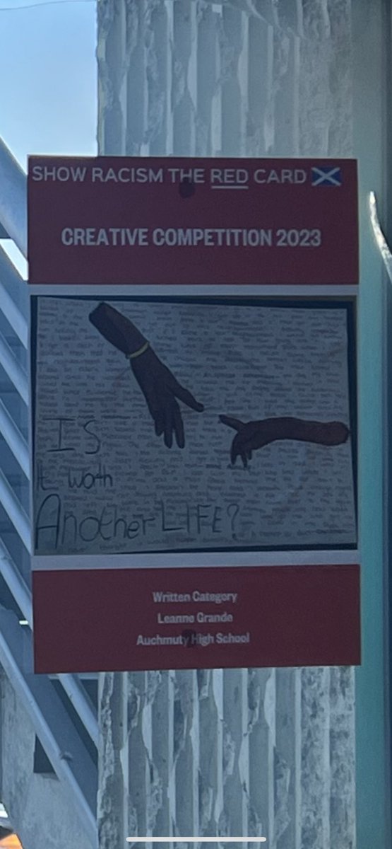 Well done Leanne for her amazing entry which reached the Final in the <a href="/SRtRCScotland/">Show Racism the Red Card 🏴󠁧󠁢󠁳󠁣󠁴󠁿</a> Creative Competition! We are so proud of you!