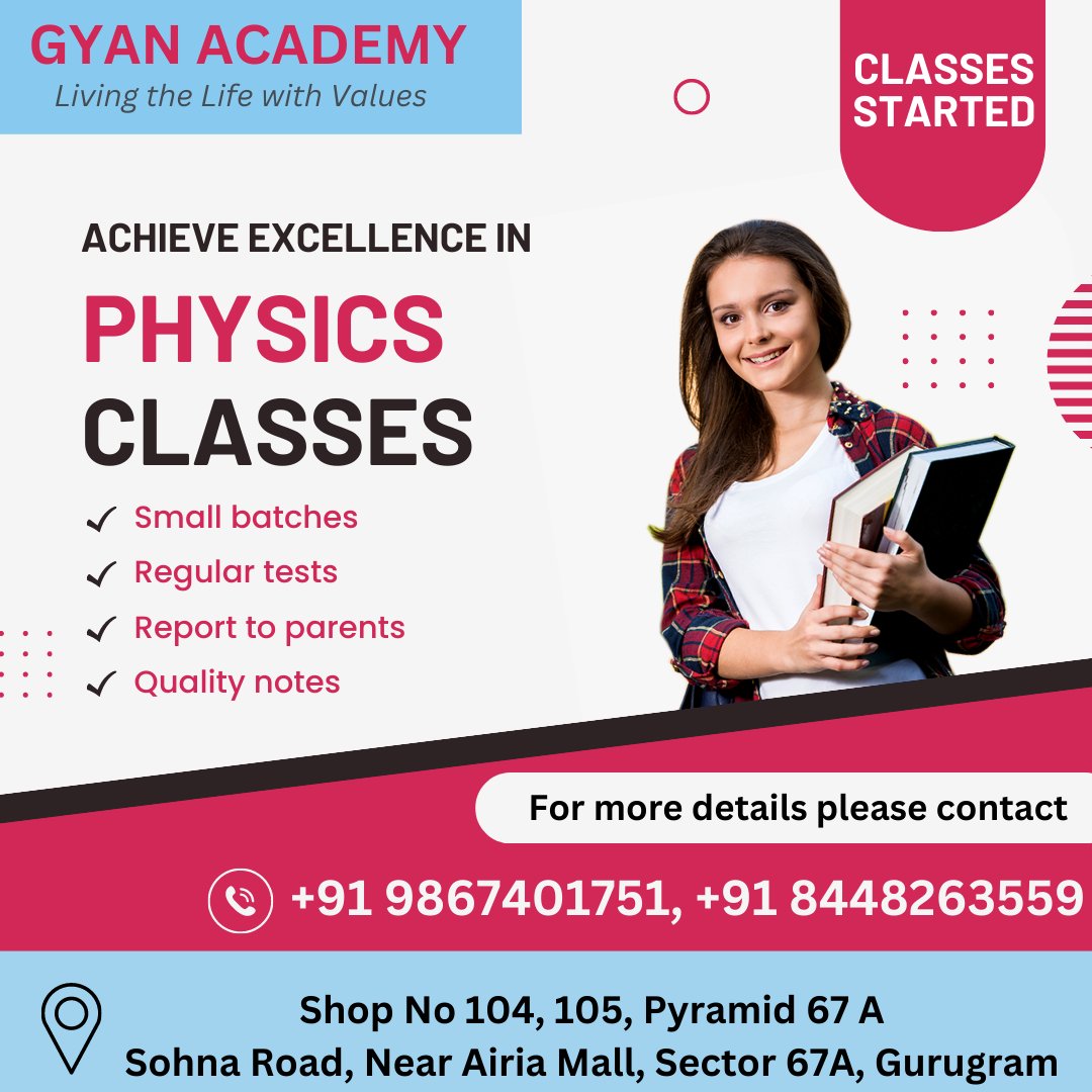 mygyanacademy's tweet image. 📚👩‍🏫 Join our class and learn from the best! 

Don&apos;t miss the opportunity to expand your knowledge with our expert teacher. 
🤙 wa.me/+919867401751
#physicsclasses #physicstuition #physicscoaching #physics #physicslovers #physicist #gurgaon #gurugram #gyanacademy #class