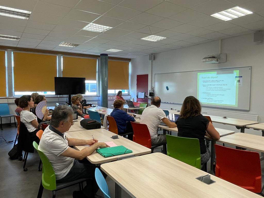 ampiric's tweet photo. Ateliers d’échanges avec les 6 équipes pilotes Ampiric cet apm au Séminaire annuel Inspé 2023 « Formateurs, Formation, Terrain et Recherche » à @InspeAixMrs @univamu #recherchecollaborative https://t.co/JrZfiDd094