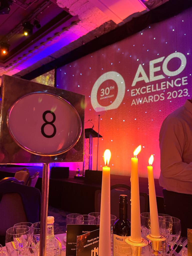 GES_EMEA's tweet photo. We're at the AEO Association of Event Organisers ! 🥳
 
Good luck to all nominees, we're absolutely thrilled to be shortlisted in 4 categories 🤞
 
We're on tables 8, 9, and 10 if you want to pop by &amp; say hello 👋
 
Let's goooo!! 💪🍾
 
#AEOAwards30 https://t.co/LT4uLILYu4