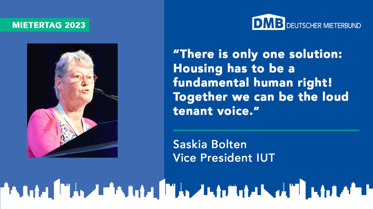 DMBMieterbund's tweet photo. "Together we can be the loud tenant voice"; says @SaskiaBolten, Vice President of @IUT_Official. #Housing has to be a fundamental human right! #Mietertag2023 https://t.co/TKX5RHixjc