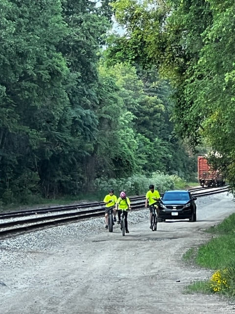 Gettin our miles in with the train detours. Good night riding and slinging burritos - Thankful for the chase vehicle