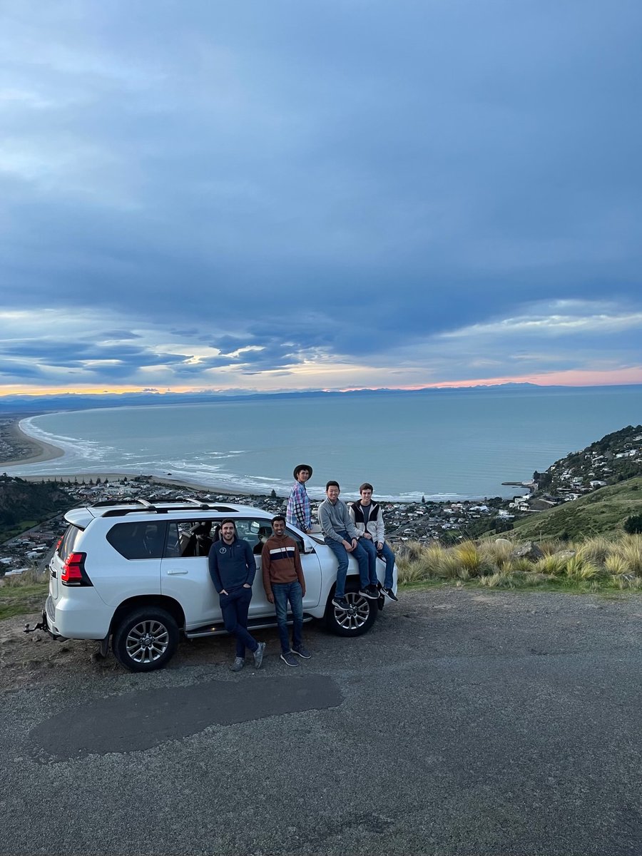spizzwink's tweet photo. After jetting down to the South Island, we loved spending a few days  touring Christchurch—whether going to the gardens, watching rugby, or catching the sunset with some new sheep friends. We also had a blast singing with some new (human) friends at @christscollegenz! https://t.co/s1IccObRem