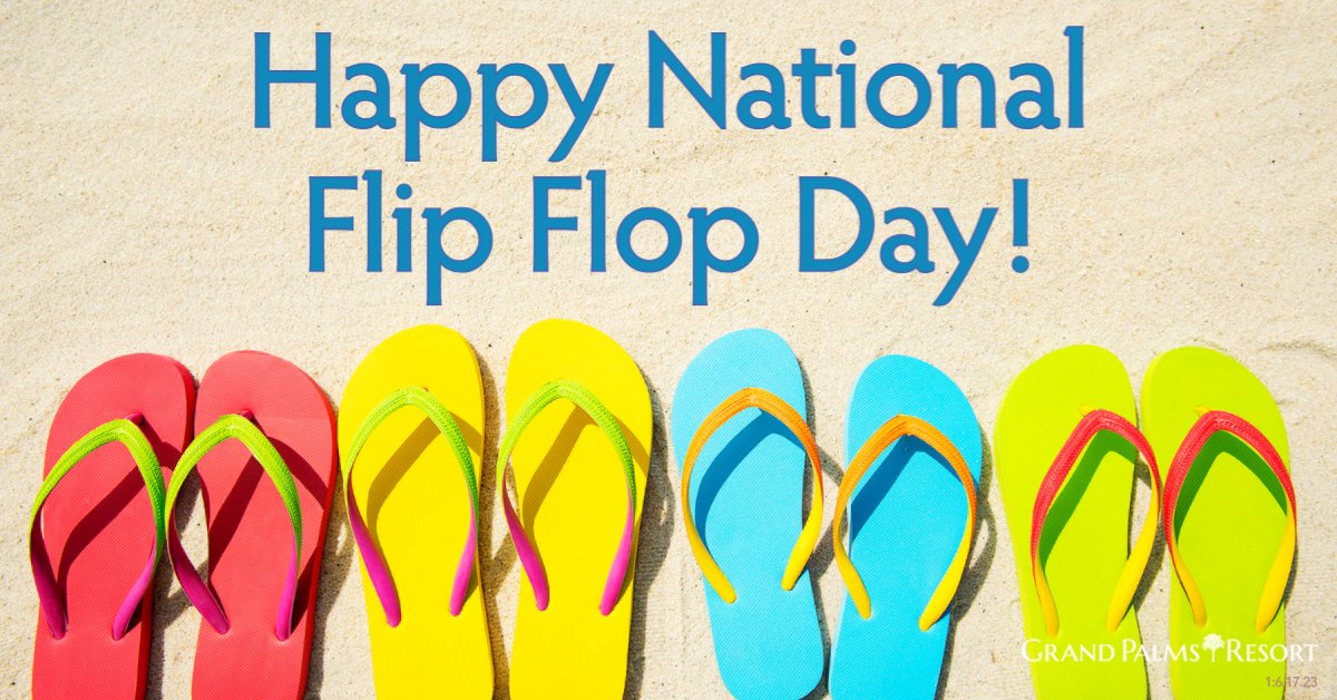 Happy National Flip Flop Day from your friends at Grand Palms Resort! #grandpalmsresortmb #myrtlebeachvacation #myrtlebeach #vacation #vacay #vacationmode #familyvacations #nationalflipflopday