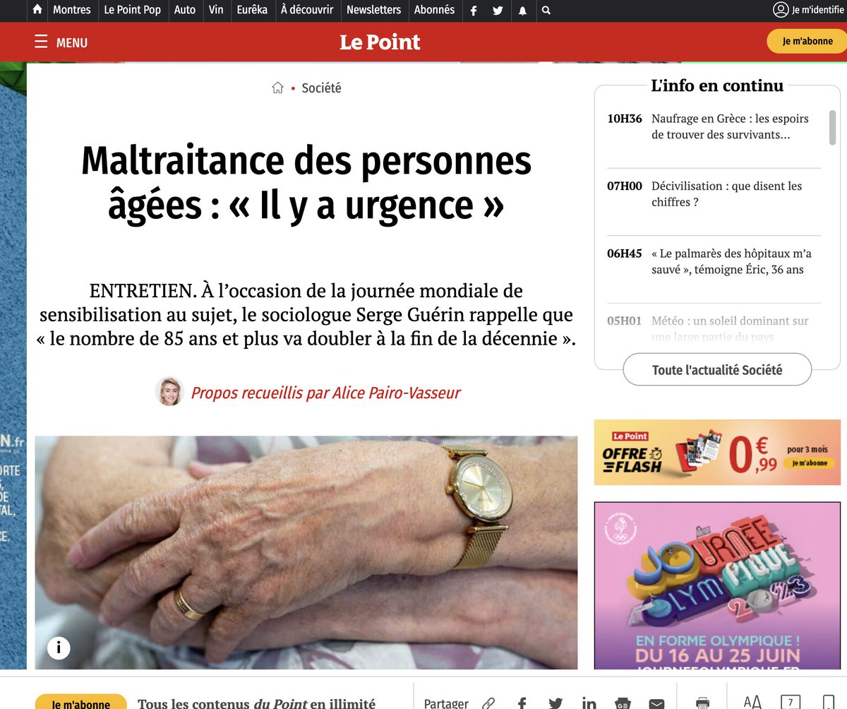 Urgence à s'emparer de la #maltraitance des #aînés Itw par <a href="/alicepairo/">Alice Pairo-Vasseur</a> <a href="/LePoint/">Le Point</a> Rappeler qu'elle commence avec sa banalisation. Elle est physique, psychologique, par des paroles, des négligences, le fait de ne parler que de charges... L'#isolement  reste la 1ere des maltraitances