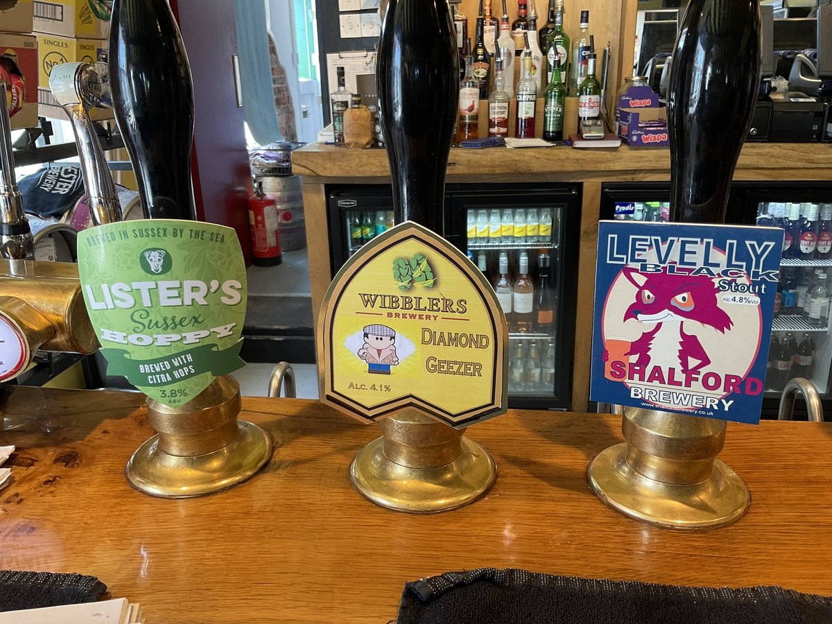 yeoldealbion's tweet photo. Current Friday beer choices @listersbrewery @shalfordbrewery  @WibblersBrewery https://t.co/lO8C6jRwbQ