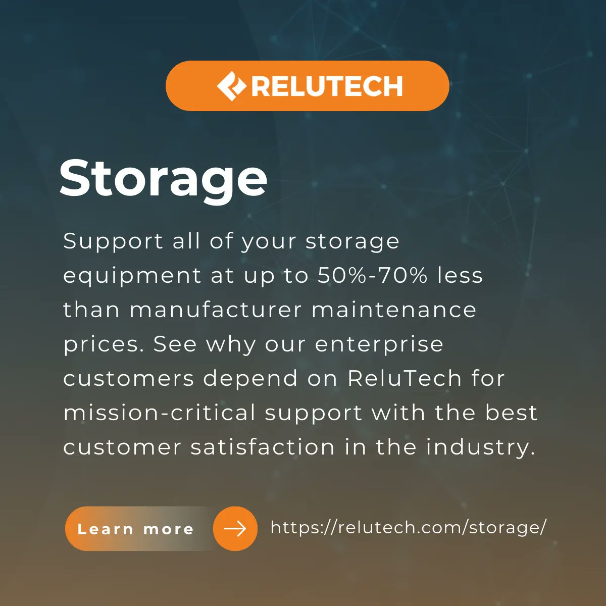 Looking for reliable storage equipment maintenance and support? #Relutech offers unbeatable customer satisfaction at up to 50%-70% less than manufacturer prices. Get premium service and peace of mind on mission-critical storage support. Visit: bit.ly/42E6mK9