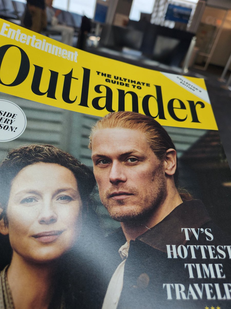 dseek00's tweet photo. When you're at the airport and this is near the counter, you buy another one just to bide your time with good reading. Happy premier day! #Outlander #S7 #BalfeNation https://t.co/VM0gE7HlSX