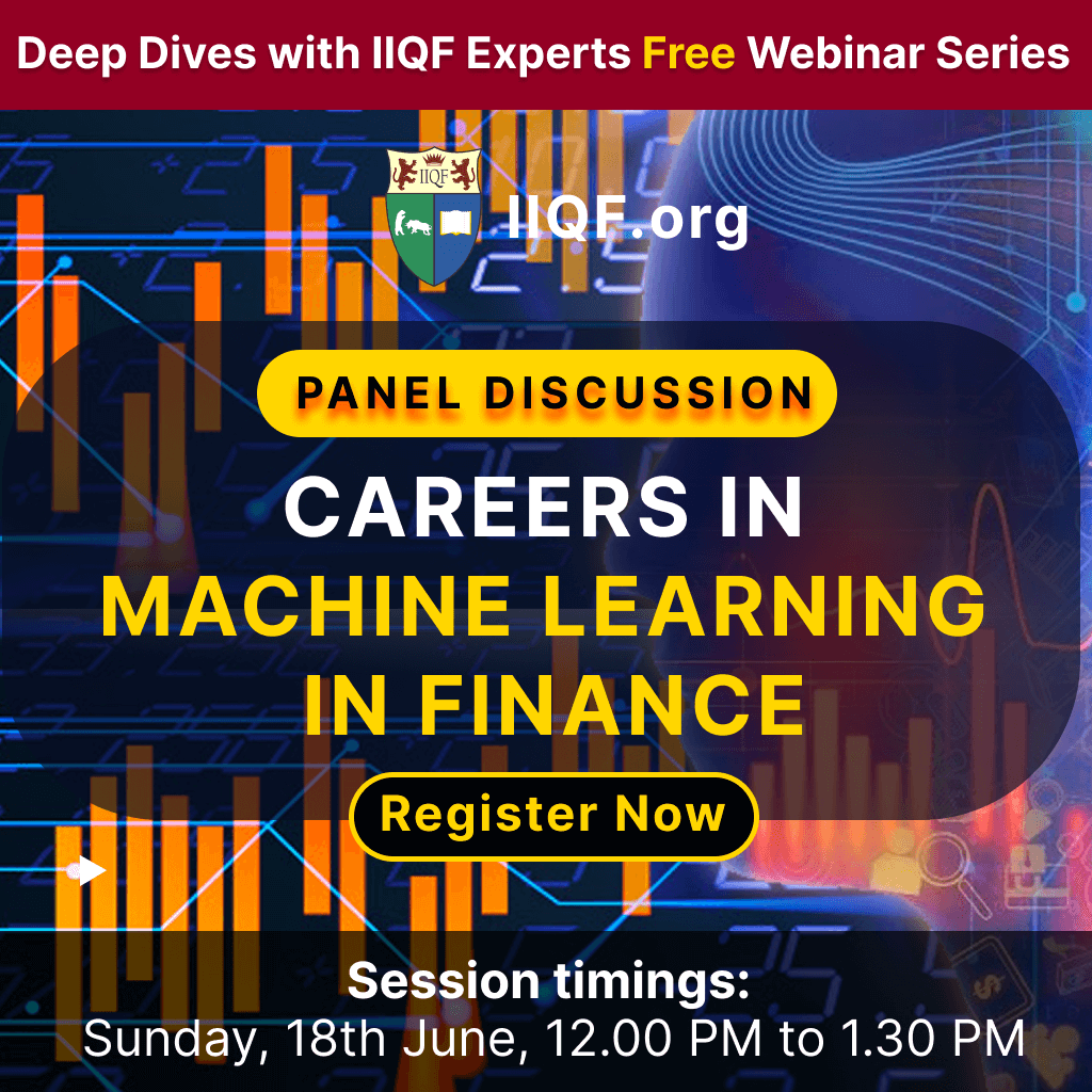 IIQF_Quants's tweet photo. π’ Join our Webinar Series of "Deep Dives with IIQF Experts" π° Free)
Topic: Panel Discussion on Careers in Machine Learning in Finance
πJoin here: https://t.co/9FE4XklYiX
ποΈ Date: 18 June 2023, Sunday | Time: 12:00PM (IST)
#MLforFinance #Financecourse #Quants #financecareer #ML https://t.co/yOiOXigloP