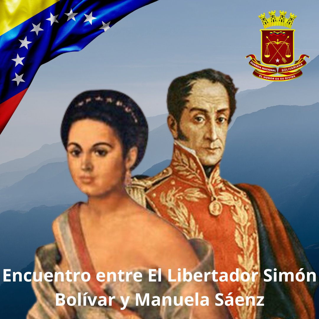 Se cumplen 199 años del encuentro de el Libertador Simón Bolívar y Manuela Sáenz, quien se convirtió en su gran amor y defensora fiel de sus ideales... #FelizViernesATodos #CuidemosElPlaneta #NoMásAgresiónYankee